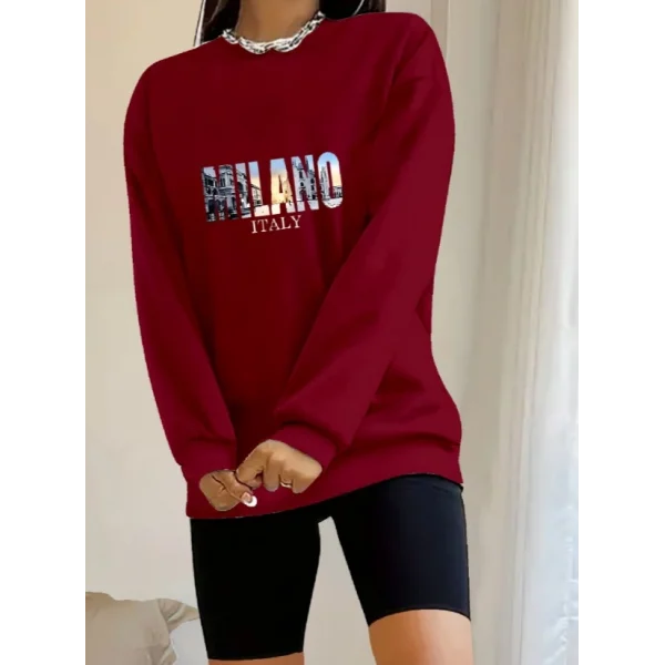 Kadın Uzun Kollu Bisiklet Yaka Desenli Viskon Iki Iplik Bluz