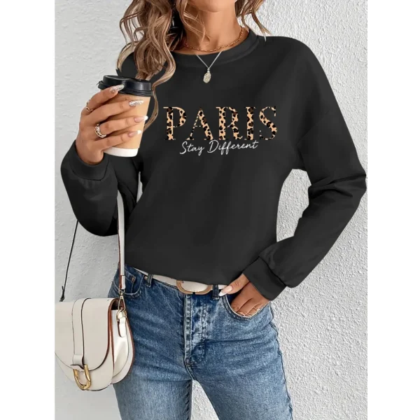 Kadın Uzun Kollu Bisiklet Yaka Desenli Viskon Iki Iplik Bluz