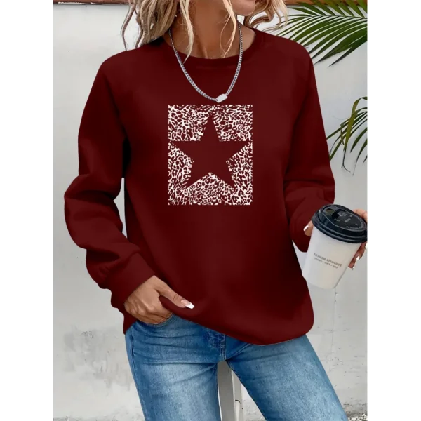 Kadın Uzun Kollu Bisiklet Yaka Desenli Viskon Iki Iplik Bluz