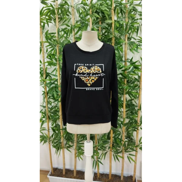 Kadın Uzun Kollu Bisiklet Yaka Desenli Viskon Iki Iplik Bluz