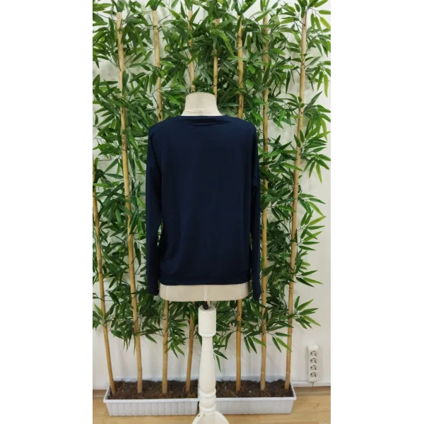 Kadın Uzun Kollu Bisiklet Yaka Desenli Viskon Iki Iplik Bluz