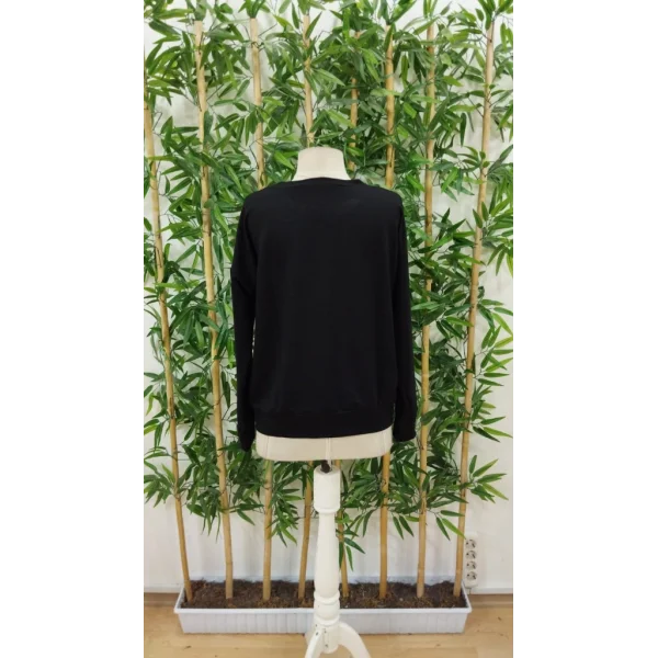 Kadın Uzun Kollu Bisiklet Yaka Desenli Viskon Iki Iplik Bluz