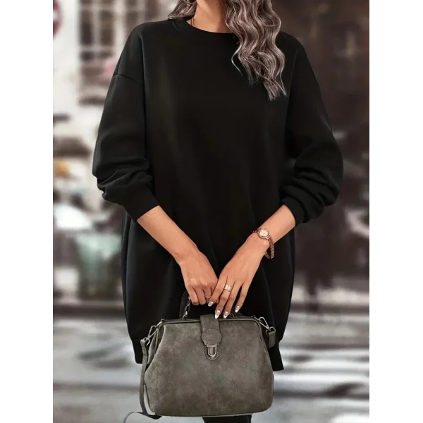 Kadın Uzun Kollu Bisiklet Yaka Iki Iplik Elbise