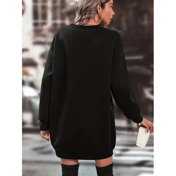 Kadın Uzun Kollu Bisiklet Yaka Iki Iplik Elbise