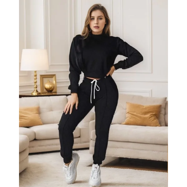 Kadın Uzun Kollu Bisiklet Yaka Iki Iplik Takım