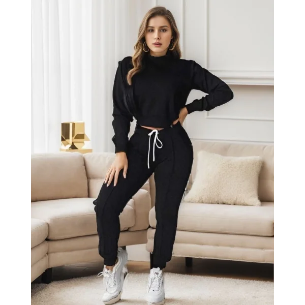 Kadın Uzun Kollu Bisiklet Yaka Iki Iplik Takım