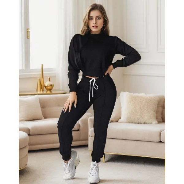 Kadın Uzun Kollu Bisiklet Yaka Iki Iplik Takım