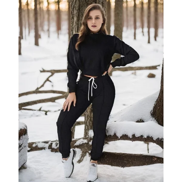 Kadın Uzun Kollu Bisiklet Yaka Iki Iplik Takım