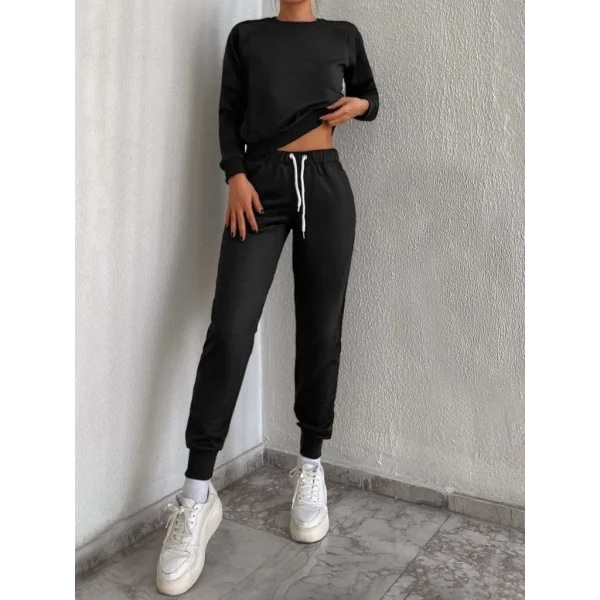 Kadın Uzun Kollu Bisiklet Yaka Iki Iplik Takım