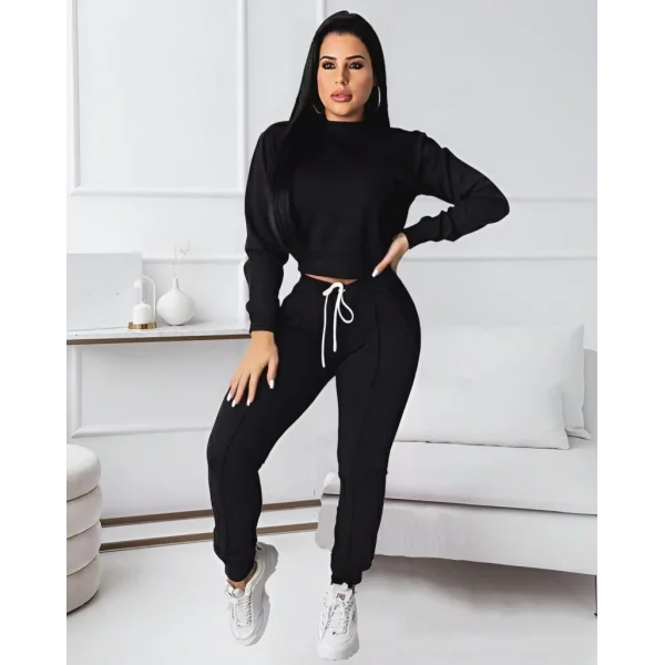 Kadın Uzun Kollu Bisiklet Yaka Iki Iplik Takım