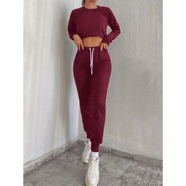 Kadın Uzun Kollu Bisiklet Yaka Iki Iplik Takım