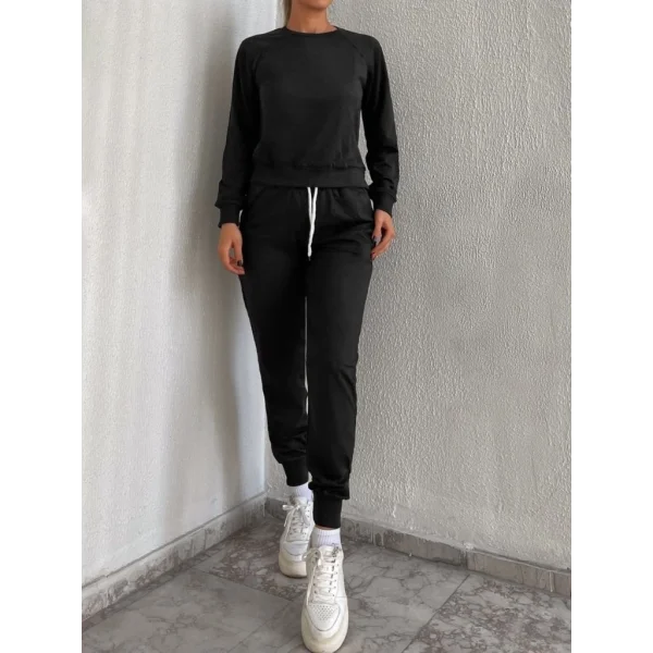 Kadın Uzun Kollu Bisiklet Yaka Iki Iplik Takım