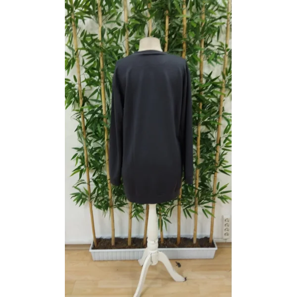 Kadın Uzun Kollu Bisiklet Yaka Kalp Desenli Kısa Viskon Elbise