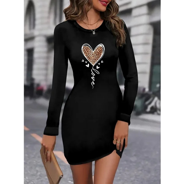 Kadın Uzun Kollu Bisiklet Yaka Kısa Viskon Iki Iplik Elbise