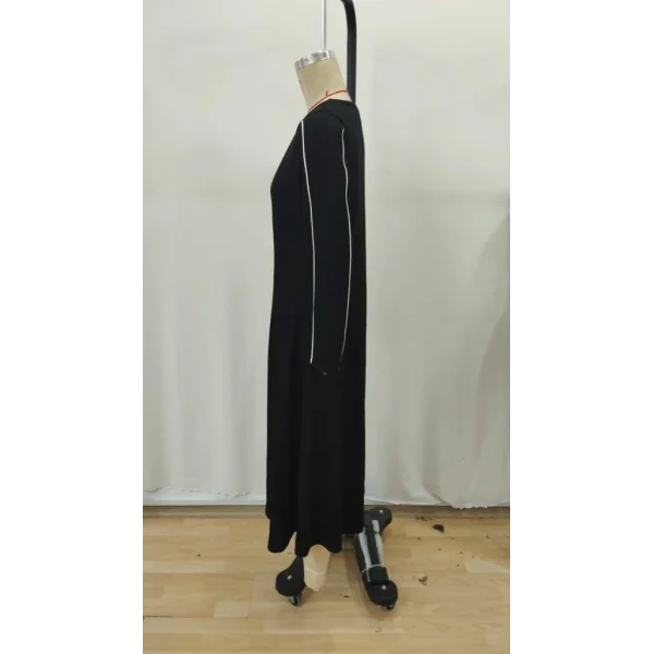 Kadın Uzun Kollu Bisiklet Yaka Midi Modal Elbise