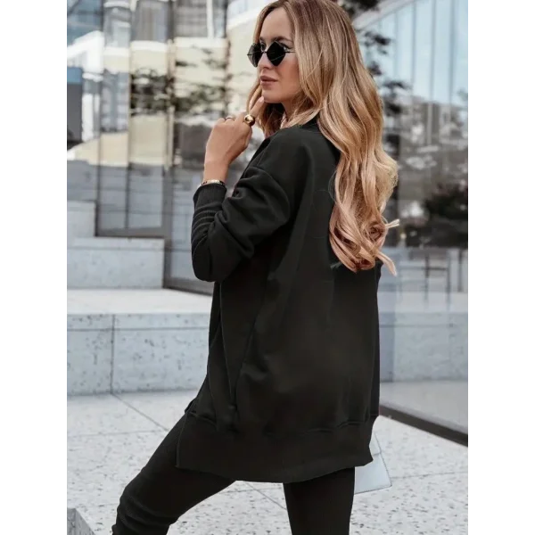 Kadın Uzun Kollu Bisiklet Yaka Nervurlu Viskon Iki Iplik Ve Tayt Pantolon Ikili Takım