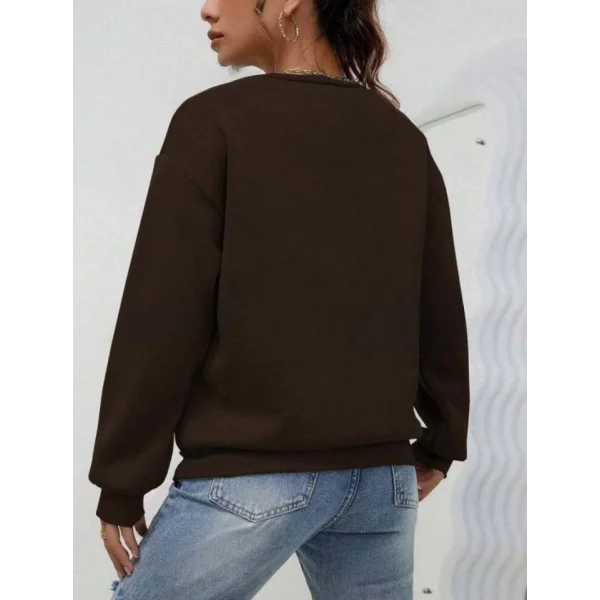 Kadın Uzun Kollu Bisiklet Yaka şardonlu üç Iplik Kumaş Sweat