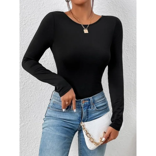 Kadın Uzun Kollu Bisiklet Yaka Süprem Bluz
