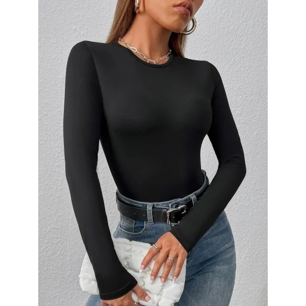 Kadın Uzun Kollu Bisiklet Yaka Süprem Bluz