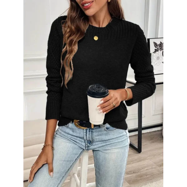 Kadın Uzun Kollu Bisiklet Yaka Triko Bluz