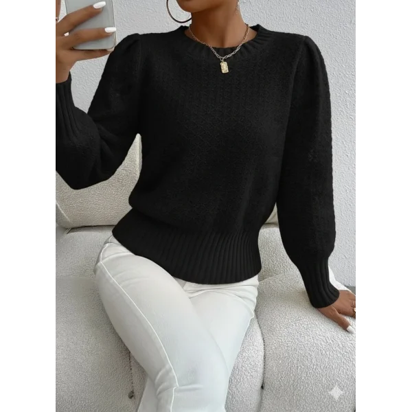 Kadın Uzun Kollu Bisiklet Yaka Triko Bluz