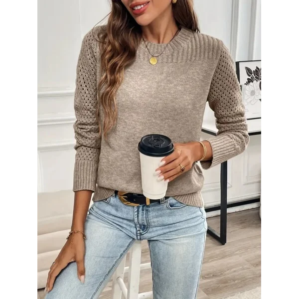 Kadın Uzun Kollu Bisiklet Yaka Triko Bluz