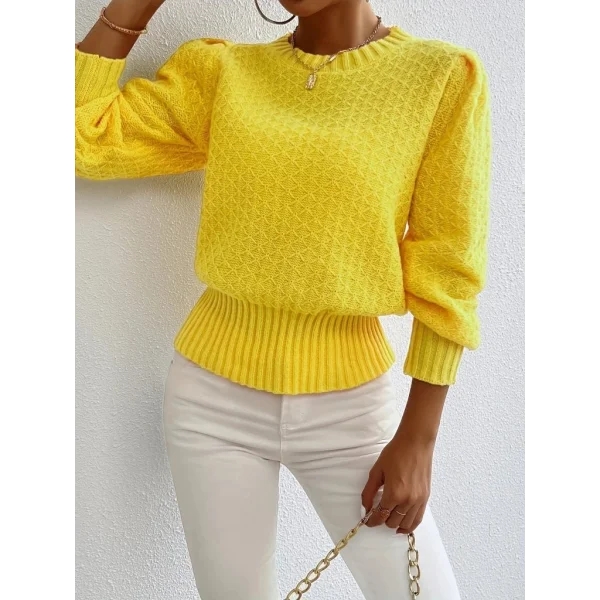 Kadın Uzun Kollu Bisiklet Yaka Triko Bluz