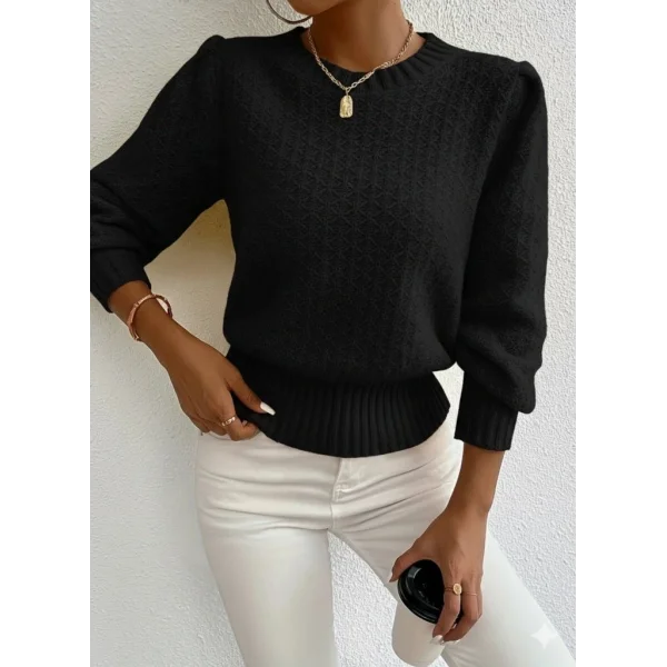 Kadın Uzun Kollu Bisiklet Yaka Triko Bluz