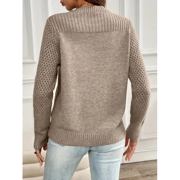 Kadın Uzun Kollu Bisiklet Yaka Triko Bluz