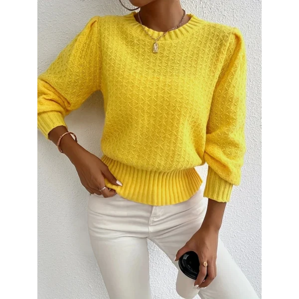 Kadın Uzun Kollu Bisiklet Yaka Triko Bluz