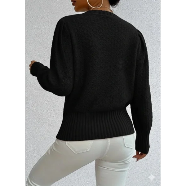 Kadın Uzun Kollu Bisiklet Yaka Triko Bluz