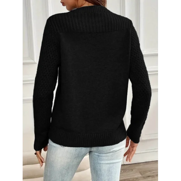 Kadın Uzun Kollu Bisiklet Yaka Triko Bluz