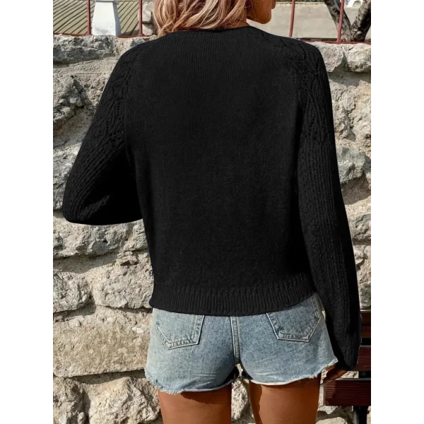 Kadın Uzun Kollu Bisiklet Yaka Triko Bluz