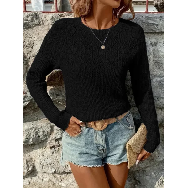 Kadın Uzun Kollu Bisiklet Yaka Triko Bluz