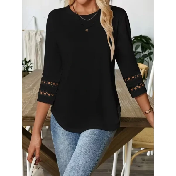 Kadın Uzun Kollu Bisiklet Yaka Truvakar Kollu Viskon Bluz