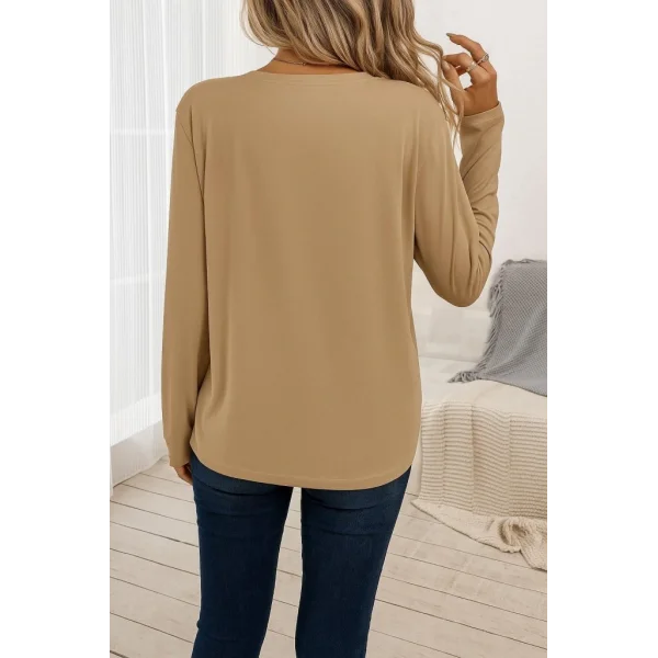 Kadın Uzun Kollu Bisiklet Yaka Viskon Bluz