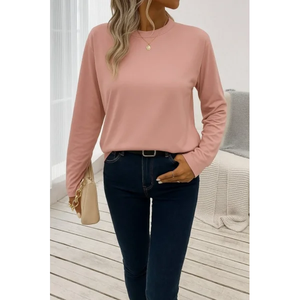 Kadın Uzun Kollu Bisiklet Yaka Viskon Bluz