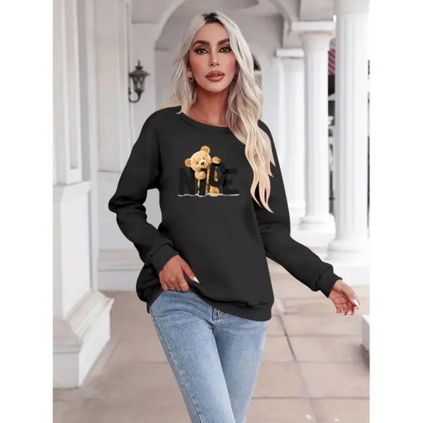 Kadın Uzun Kollu Bisiklet Yaka Viskon Iki Iplik Bluz