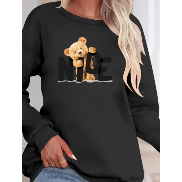 Kadın Uzun Kollu Bisiklet Yaka Viskon Iki Iplik Bluz