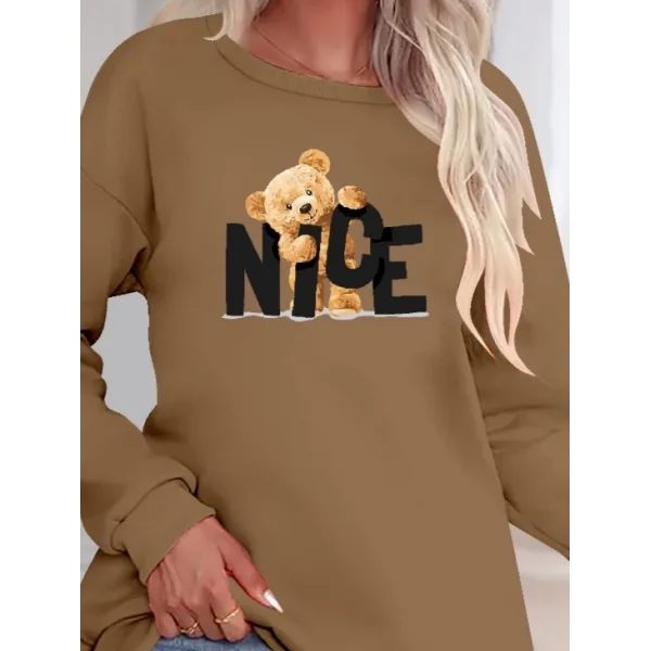 Kadın Uzun Kollu Bisiklet Yaka Viskon Iki Iplik Bluz