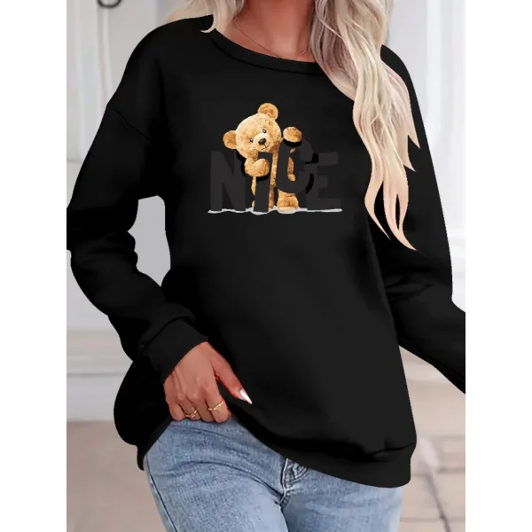 Kadın Uzun Kollu Bisiklet Yaka Viskon Iki Iplik Bluz