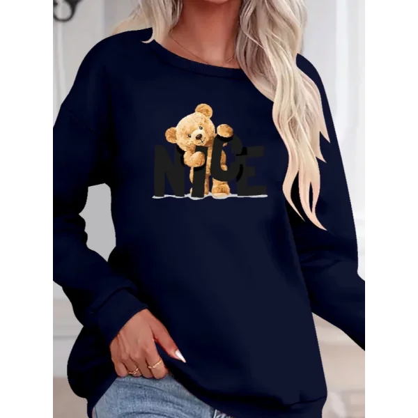 Kadın Uzun Kollu Bisiklet Yaka Viskon Iki Iplik Bluz