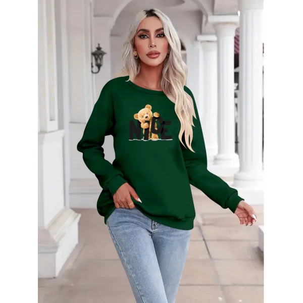 Kadın Uzun Kollu Bisiklet Yaka Viskon Iki Iplik Bluz