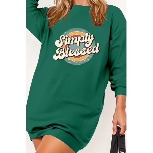 Kadın Uzun Kollu Bisiklet Yaka Yazılı Viskon Iki Iplik Elbise