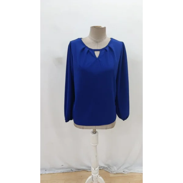 Kadın Uzun Kollu Damla Detaylı Ithal Krep Bluz