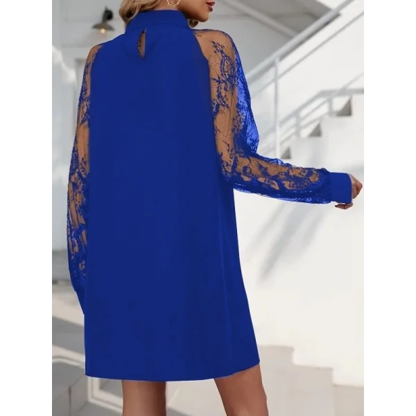 Kadın Uzun Kollu Damla Detaylı Sandy Mini Elbise