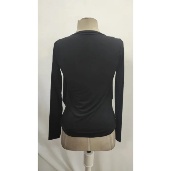 Kadın Uzun Kollu Derin Degaje Yakalı Taşlı Sandy Bluz