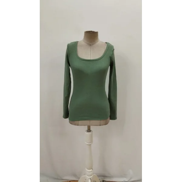 Kadın Uzun Kollu Derin Yuvarlak Yaka Kaşkorse Bluz