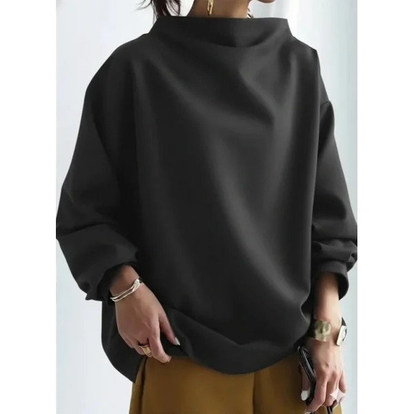 Kadın Uzun Kollu Geniş Balıkçı Yaka Modal Bluz