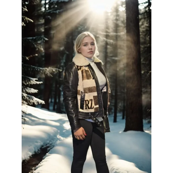 Kadın Uzun Kollu Hakiki Deri Kürk - Siyah